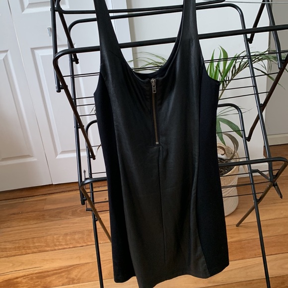 Free people mini leather & cotton dress - Picture 4 of 4
